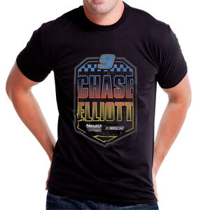 NASCAR Mens Classic Crew Tee - Chase Elliot - 7 Black by DelSol-1 Pc